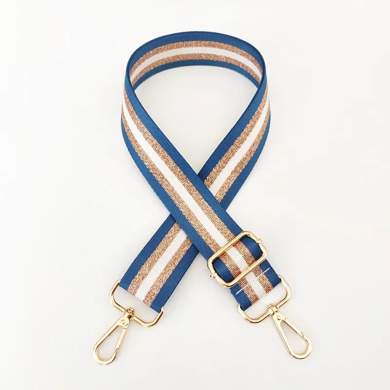new colorful nylon wide shoulder strap bright gold thread purse accessories strap adjustable shoulder crossbody replacement long strap