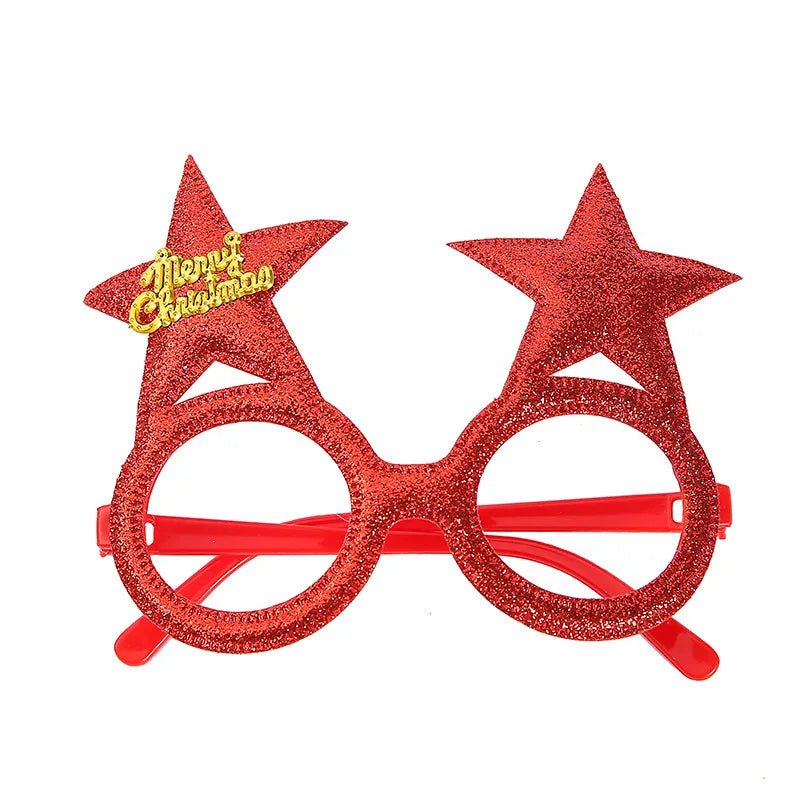 New Christmas Hairband Glasses Frame Halloween Valentine's Day Glasses Santa Claus Glasses Party Christmas