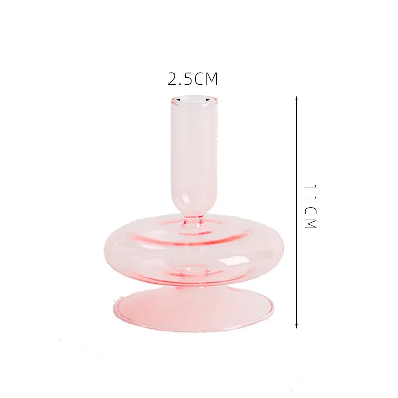 creative simple glass candlestick vase crafts living room and b & b table decoration dried flower arrangement