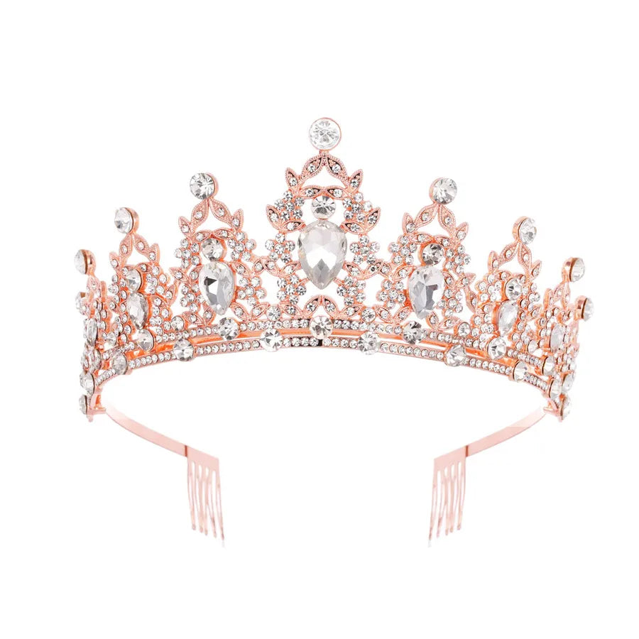 Fashion Women'S Crown Alloy Inlay Rhinestones Crown