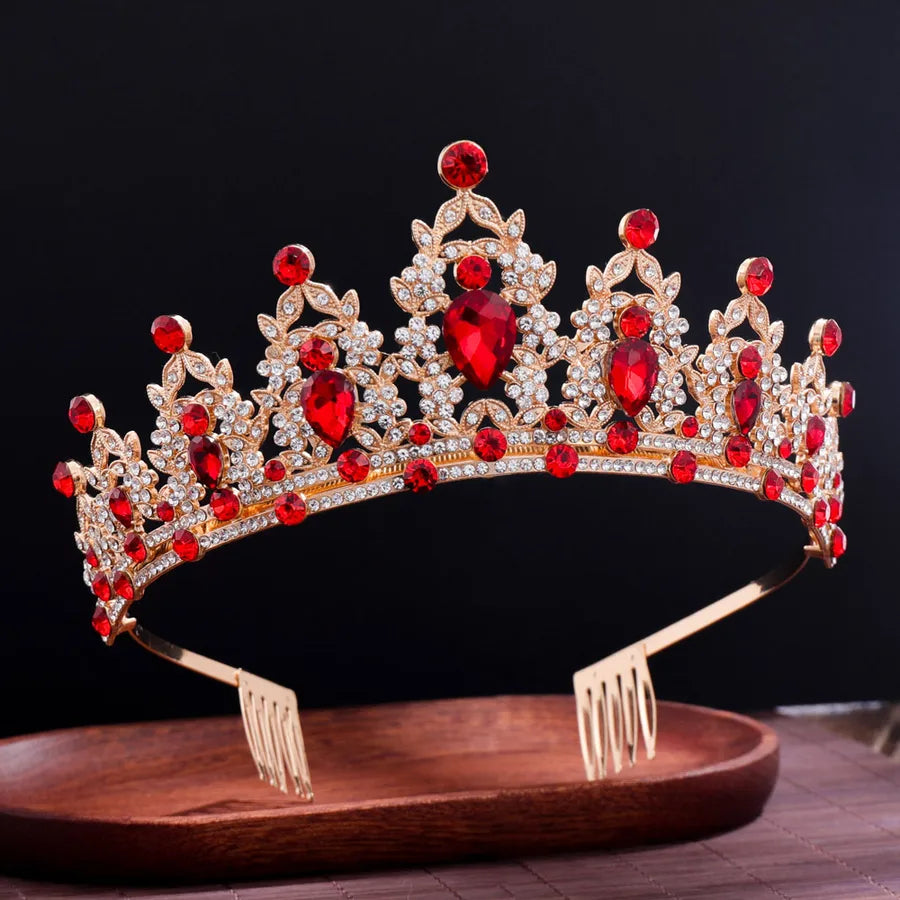Fashion Women'S Crown Alloy Inlay Rhinestones Crown