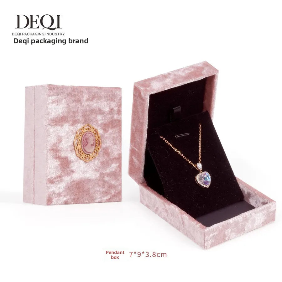 1 Piece Flannel Elegant Simple Style Daily Date Solid Color Jewelry Boxes