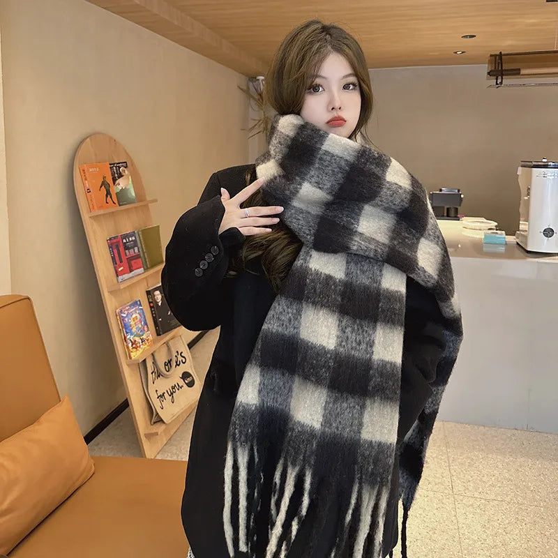 Unisex Casual Simple Style Classic Style Lattice Imitation cashmere Scarf