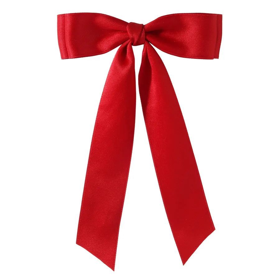 Women's Sweet Solid Color Bow Knot Cloth Handmade Hair Clip