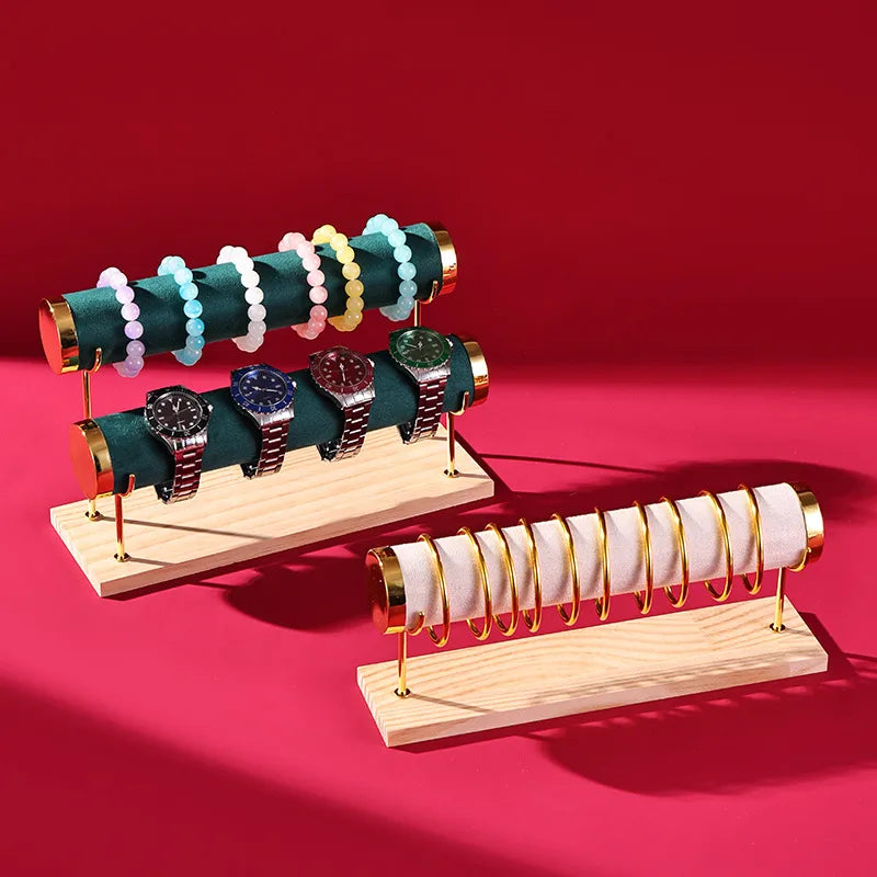 High-End Jewelry Display Stand Multi-Layer Bracelet Holder Watch Storage Rack Novelty Design Wooden Jewelry Accessory Showcase