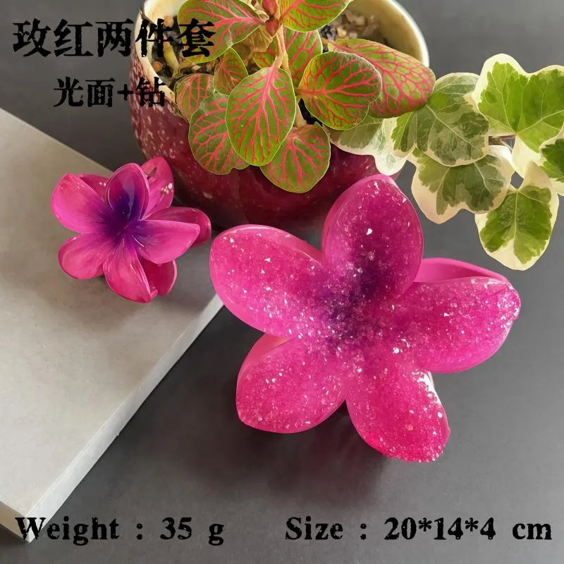 Elegant Classic Style Women's Flower Resin Hair Claws