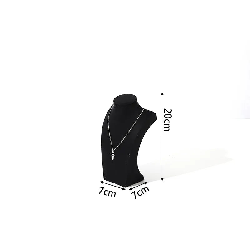 Velvet Necklace Display Stand Counter Top Jewelry Model Holder H-Shape Composite Paperboard And Velvet High-End Feel Stitching