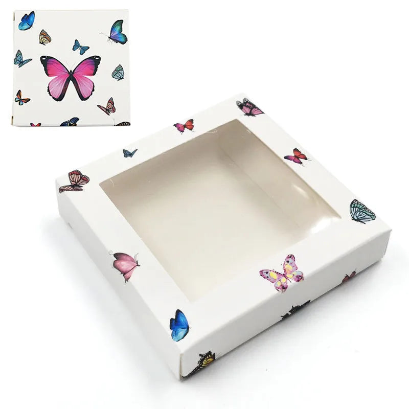 new square butterfly window false eyelash card paper box