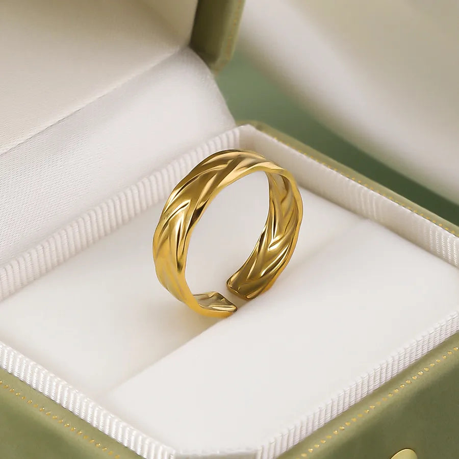 Wholesale Jewelry IG Style Elegant Retro Geometric Leaf Heart Shape 304 Stainless Steel Plating Open Rings