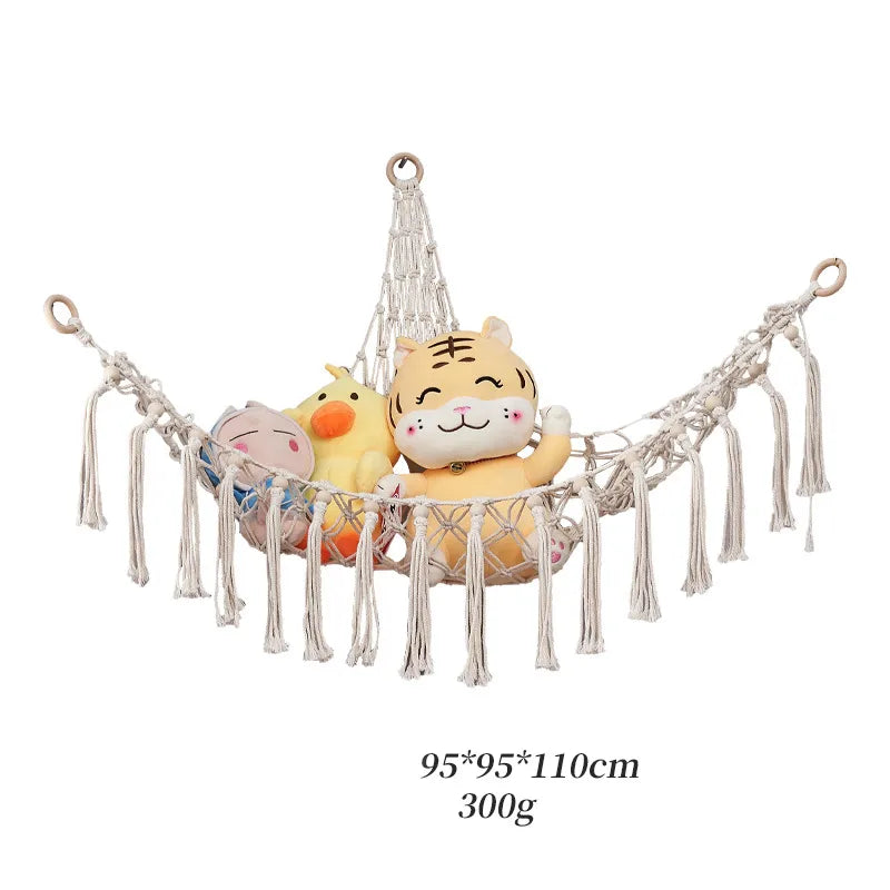 Cotton Rope Triangle Toy Net Pocket Hand-woven Children's Toy Storage Decorative Triangle Pocket Decorative Hanging Pocket