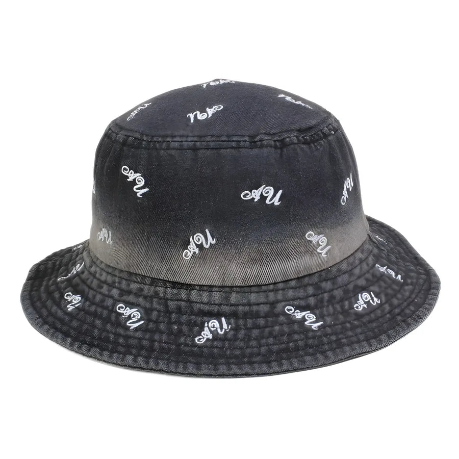 Retro New Style Denim Fishing Cap Women's Harajuku Sun Protection Bucket Hat Cuffed Tear Design Casual Versatile Streetwear