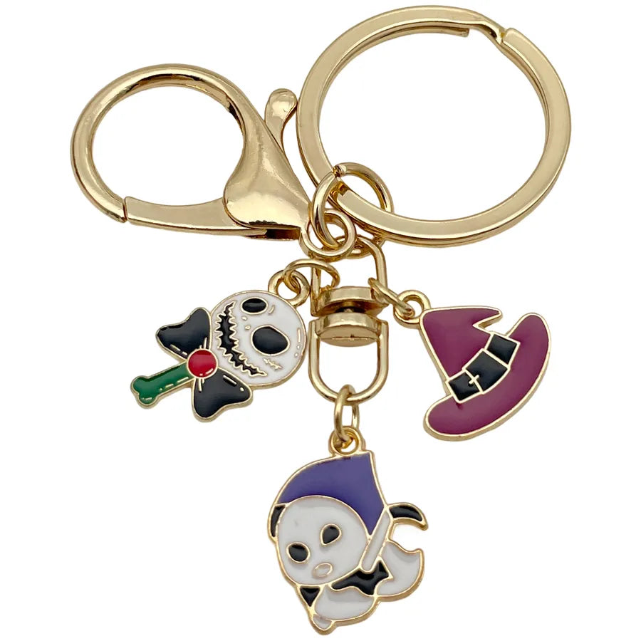 Halloween Ghost Cartoon Couple Car Keychain Pendant Ring Creative Personalized Alloy Bag Decorations Small Hanging Ornaments