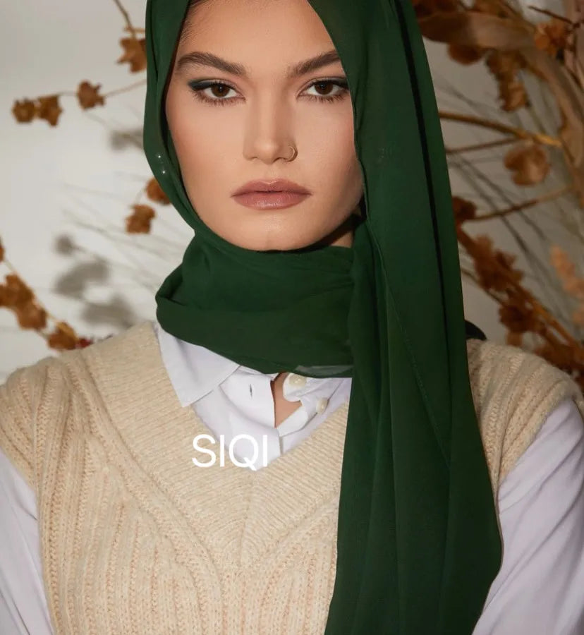 Women's Elegant Basic Solid Color Chiffon Silk Scarf