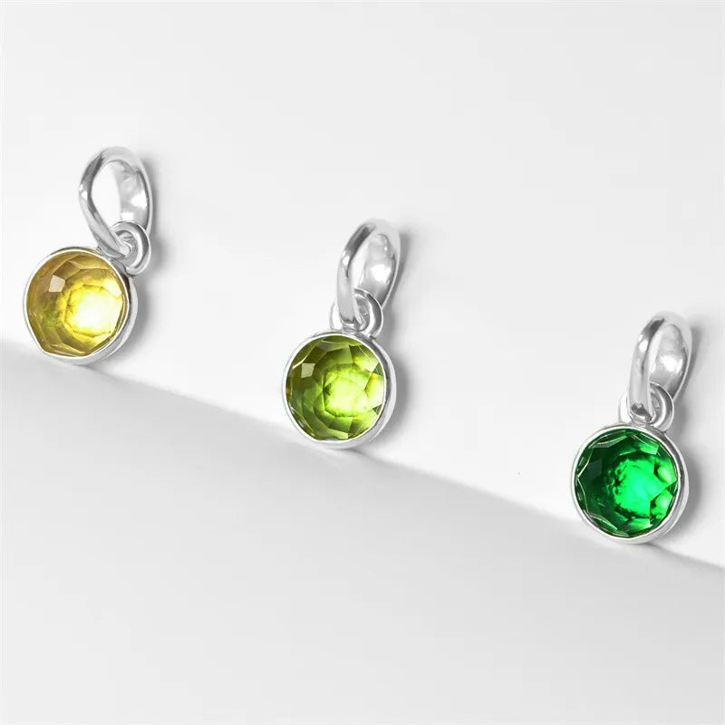 New Hot-Selling Monthly Pendant Water Drop 925 Silver Pendant April Birthstone Garnet Rose Quartz Necklace Women's Jewelry