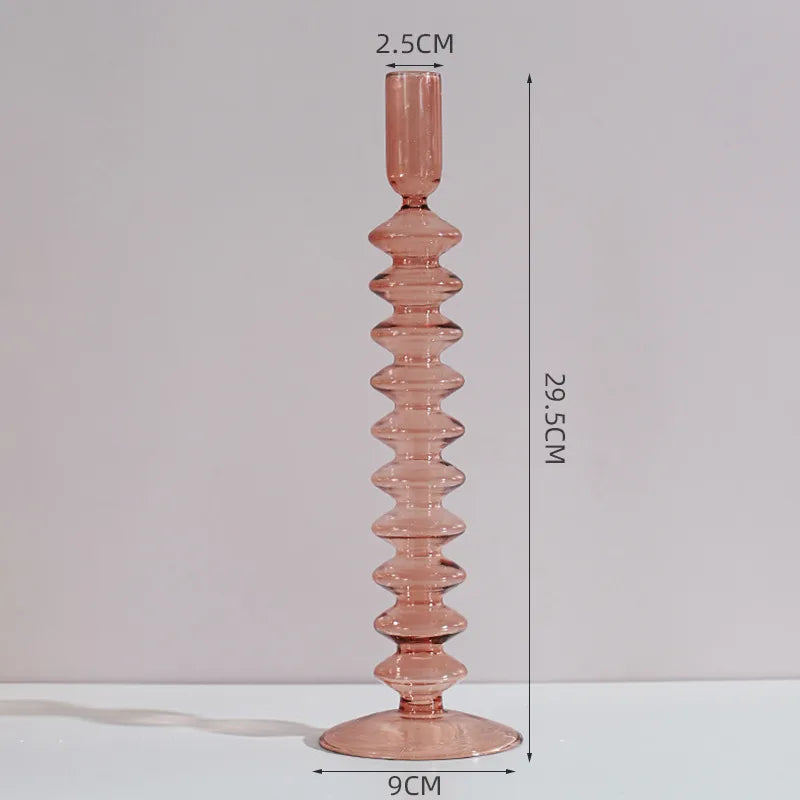 creative simple glass candlestick vase crafts living room and b & b table decoration dried flower arrangement