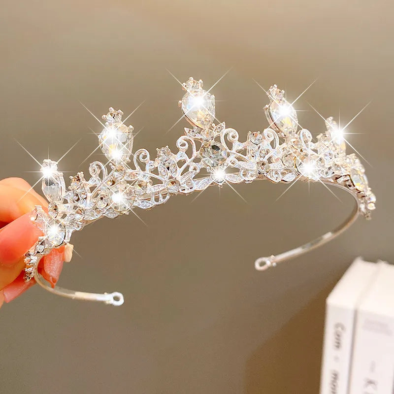 cute crown artificial crystal inlay artificial gemstones crown 1 piece