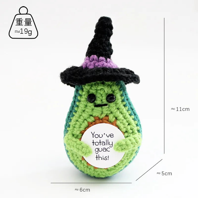 Handmade Crochet Halloween Doll Finished Product Positive Energy Yarn Toy Soft Plushie Stuffed Animal Hug Card Gift