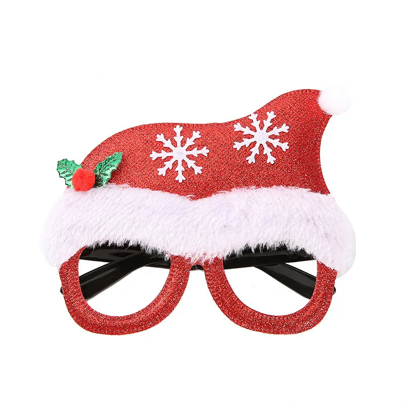 New Christmas Hairband Glasses Frame Halloween Valentine's Day Glasses Santa Claus Glasses Party Christmas