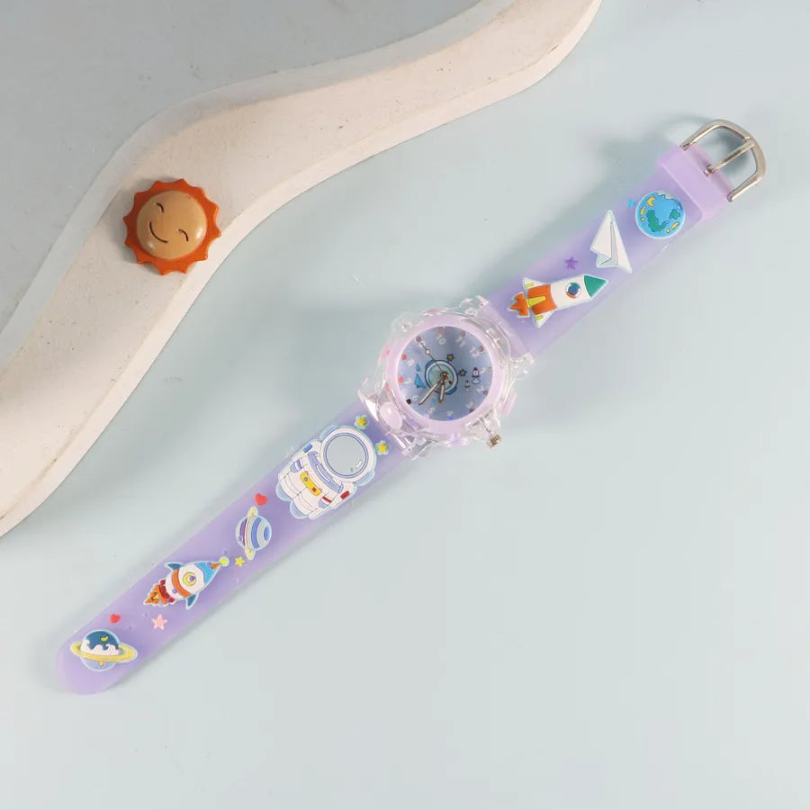 Children's Watch Creative Cartoon Quartz Color Shell Luminous Series Watch Primary School Boys and Girls 3D Viscose Watch