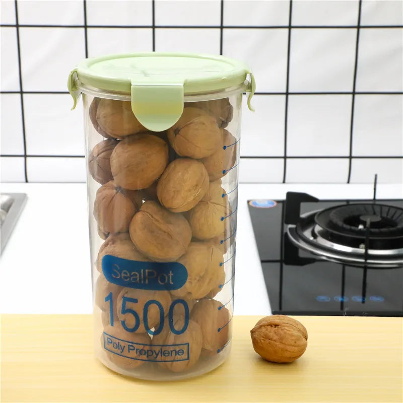 Kitchen Moisture-proof Transparent Sealed Jar Grain Dried Fruit Storage Plastic Jar Snack Storage Jar
