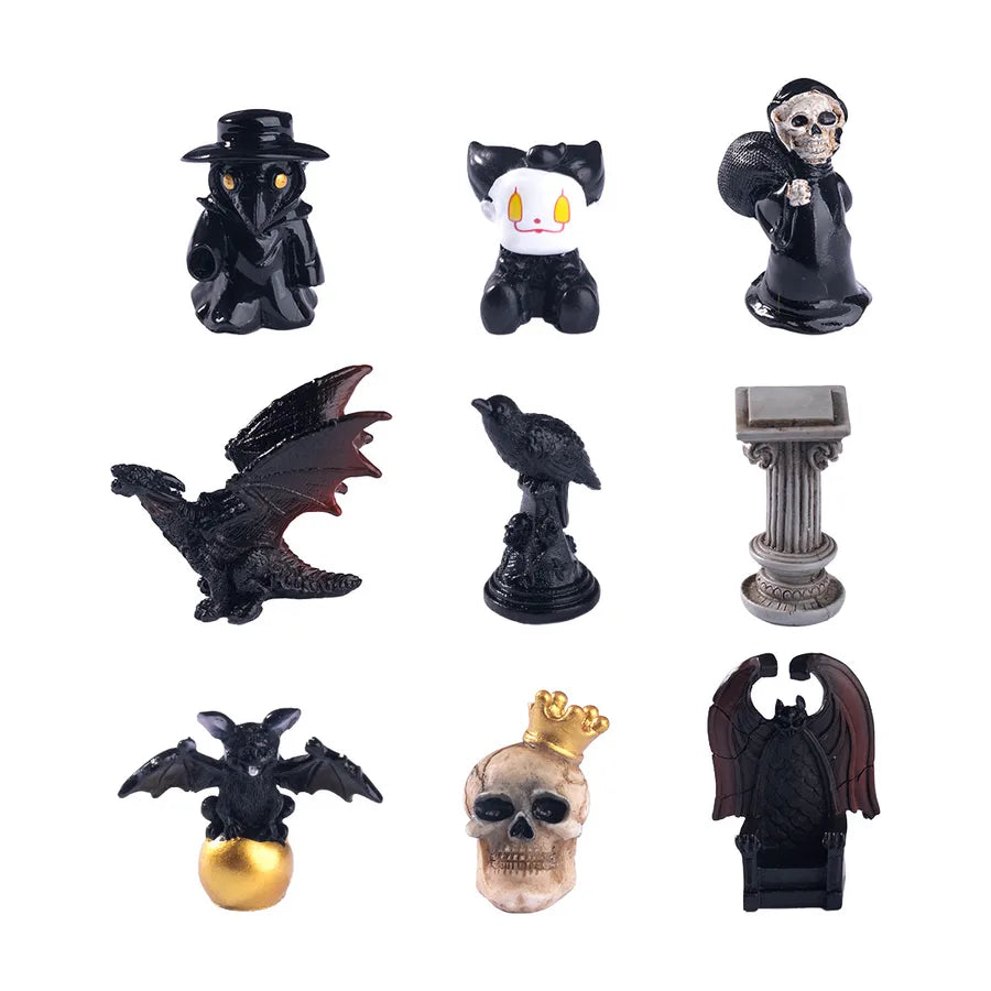 New Halloween Skeleton Bat Doll Diy Decorative Accessories Miniature Landscape Small Ornaments Resin Crafts Cartoon Style