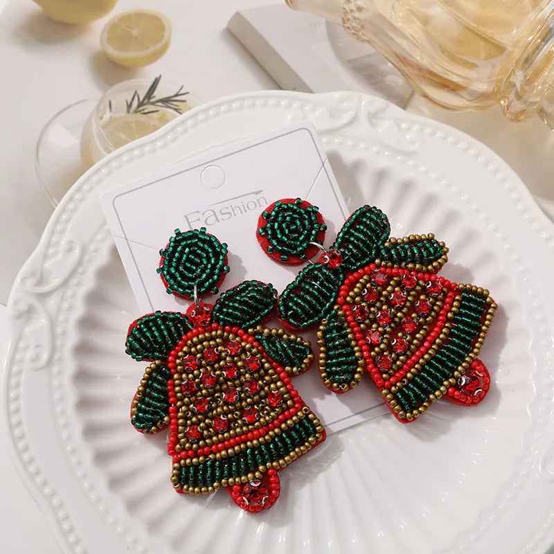 Handmade Christmas Tree Pumpkin Snowflake Earrings Women's Festive Atmosphere Sensation Ear Jewelry Holiday Flower Design