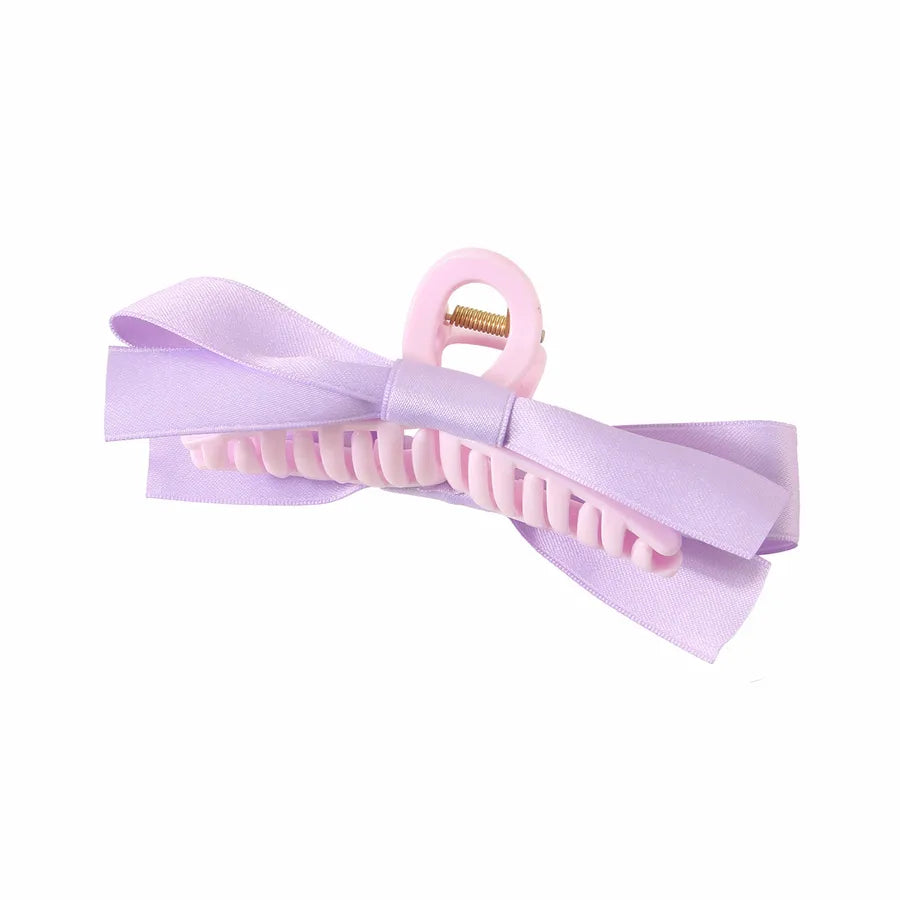Women's Sweet Solid Color Bow Knot Cloth Handmade Hair Clip