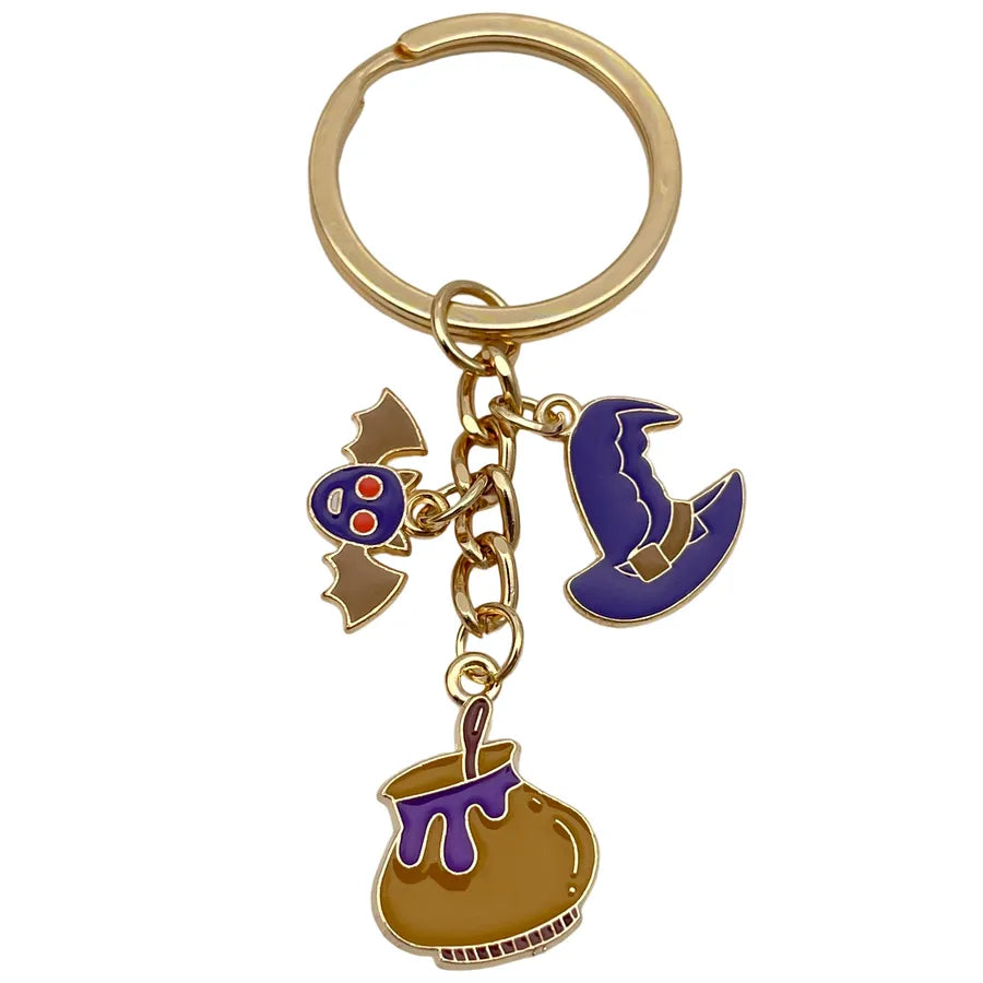 Halloween Ghost Cartoon Couple Car Keychain Pendant Ring Creative Personalized Alloy Bag Decorations Small Hanging Ornaments