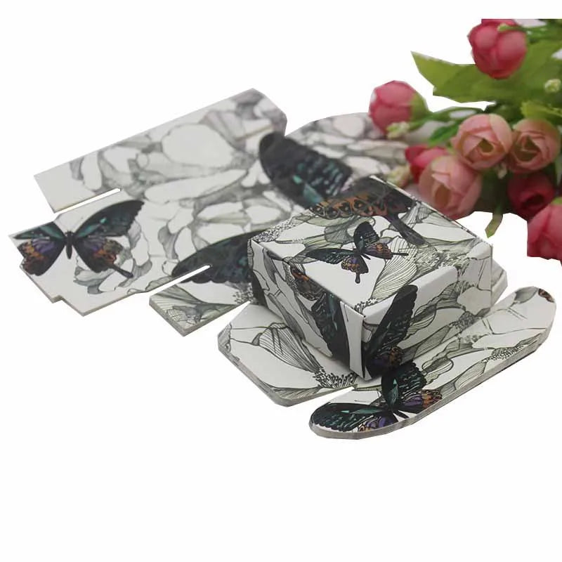 Multicolor Butterfly Handmade Gift Box Black Cow White Jewelry Packaging Thank You Box Elegant Present Container