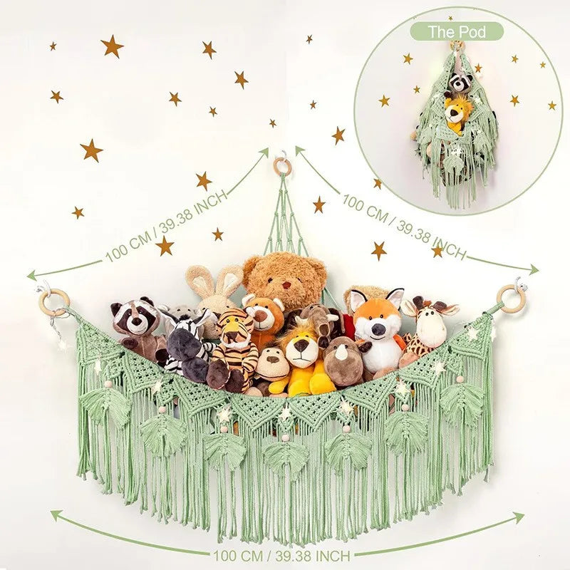 Cotton Rope Triangle Toy Net Pocket Hand-woven Children's Toy Storage Decorative Triangle Pocket Decorative Hanging Pocket