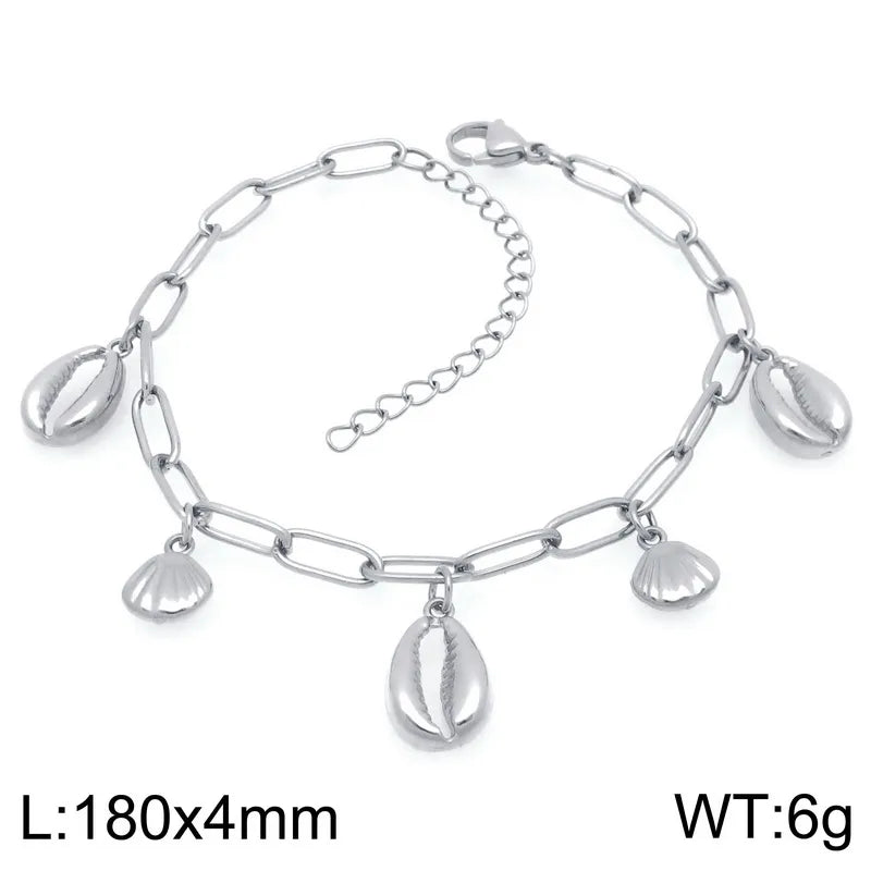 IG Style Vintage Style Cherry Ocean Butterfly 304 Stainless Steel 18K Gold Plated Paperclip Chain Bracelets In Bulk