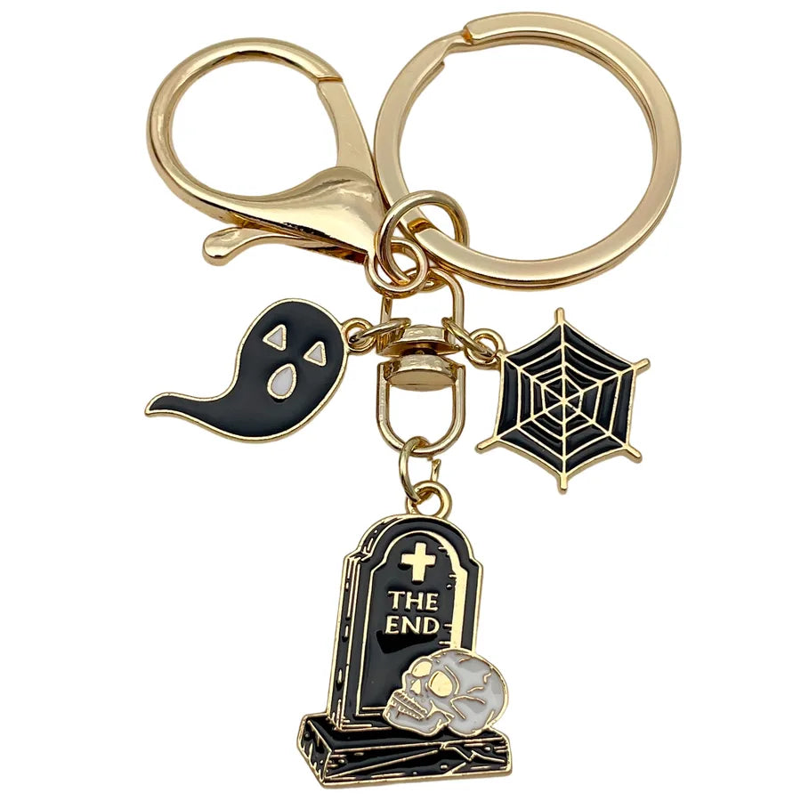 Halloween Ghost Cartoon Couple Car Keychain Pendant Ring Creative Personalized Alloy Bag Decorations Small Hanging Ornaments