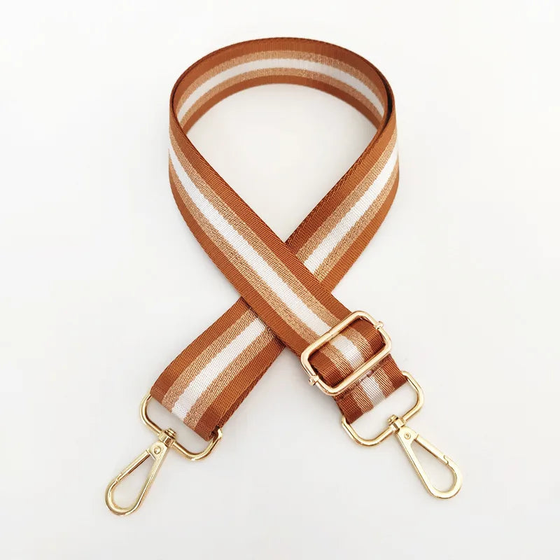 new colorful nylon wide shoulder strap bright gold thread purse accessories strap adjustable shoulder crossbody replacement long strap