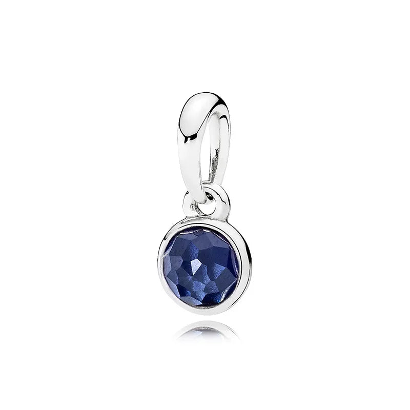 New Hot-Selling Monthly Pendant Water Drop 925 Silver Pendant April Birthstone Garnet Rose Quartz Necklace Women's Jewelry