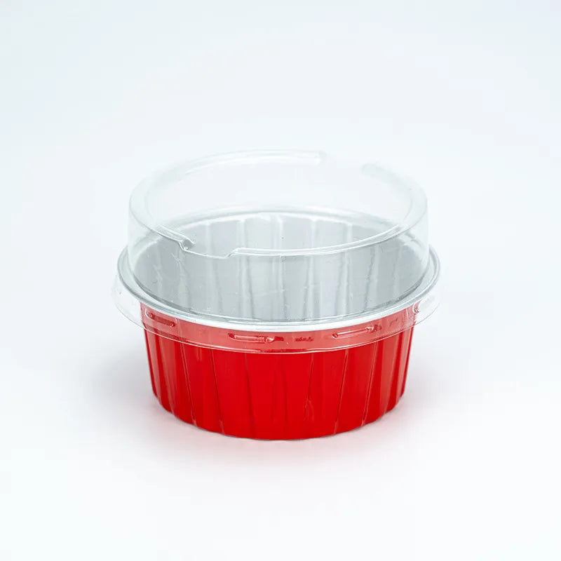 Baking Mold Pudding Cup Air Fryer Special Color Aluminum Foil Box Cake Baking Cup Round Bowl Cake Box
