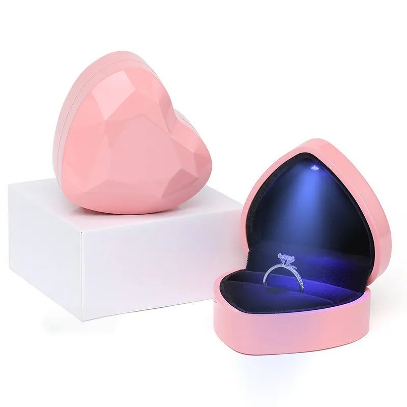 Spot love Led ring box new high-grade red pendant box jewelry storage box wholesale jewelry box small