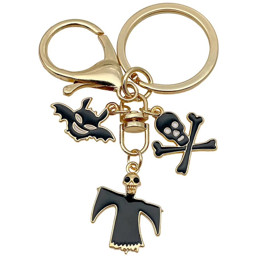 Halloween Ghost Cartoon Couple Car Keychain Pendant Ring Creative Personalized Alloy Bag Decorations Small Hanging Ornaments