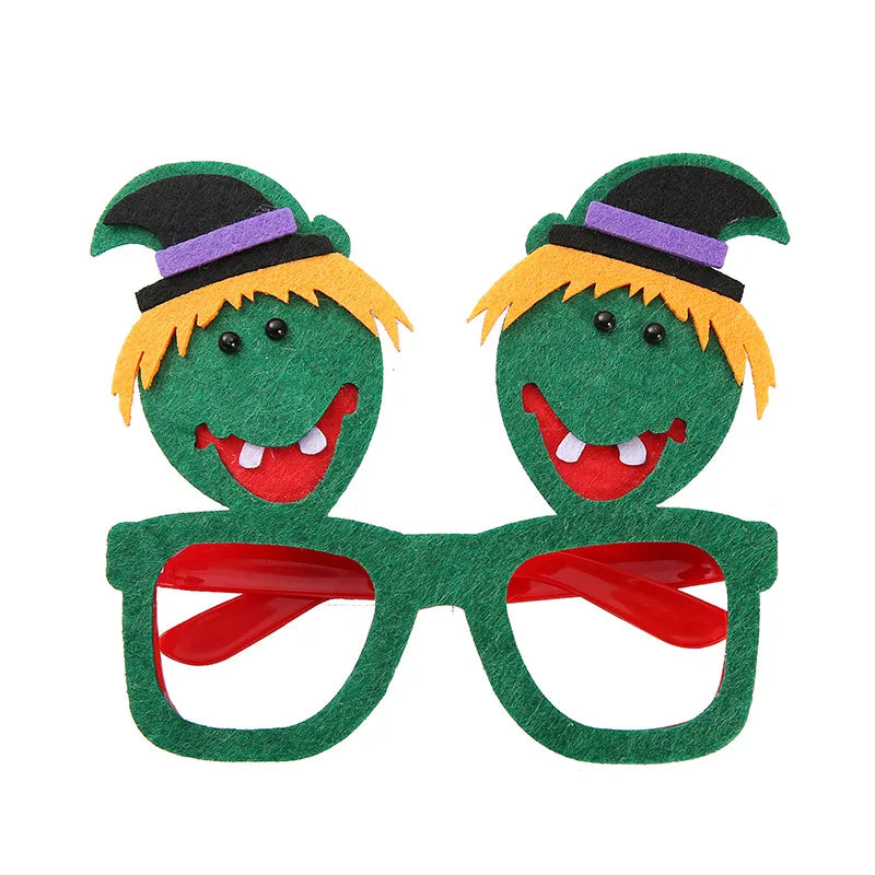 New Christmas Hairband Glasses Frame Halloween Valentine's Day Glasses Santa Claus Glasses Party Christmas