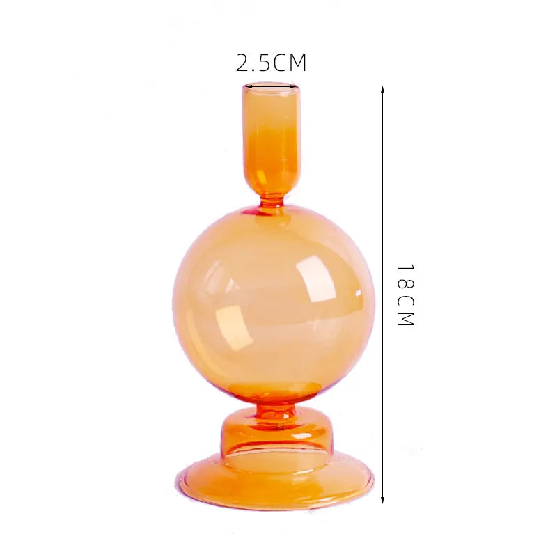 creative simple glass candlestick vase crafts living room and b & b table decoration dried flower arrangement