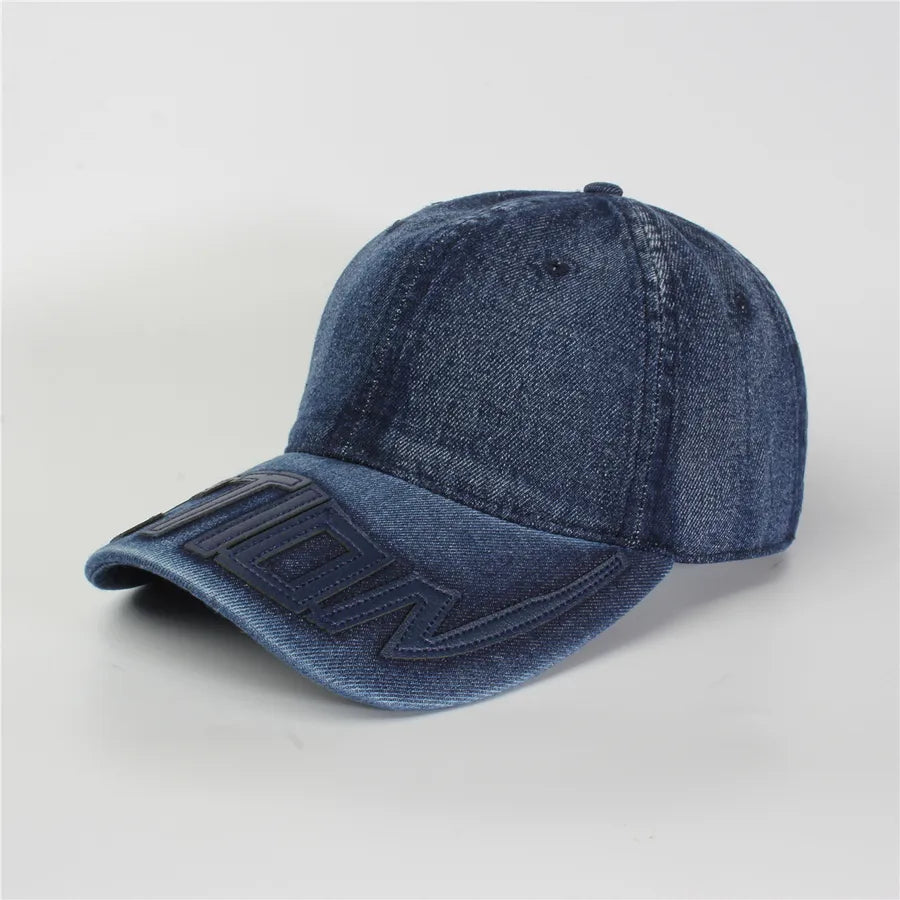 Retro New Style Denim Fishing Cap Women's Harajuku Sun Protection Bucket Hat Cuffed Tear Design Casual Versatile Streetwear