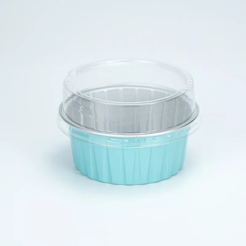 Baking Mold Pudding Cup Air Fryer Special Color Aluminum Foil Box Cake Baking Cup Round Bowl Cake Box
