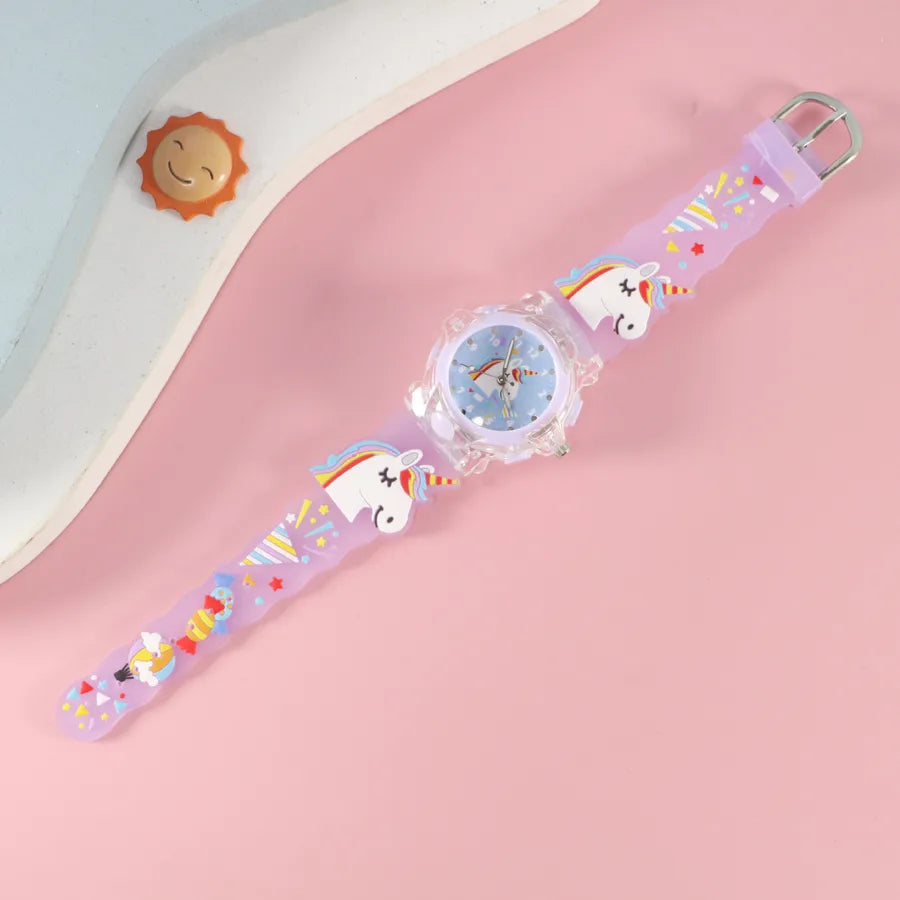 Children's Watch Creative Cartoon Quartz Color Shell Luminous Series Watch Primary School Boys and Girls 3D Viscose Watch