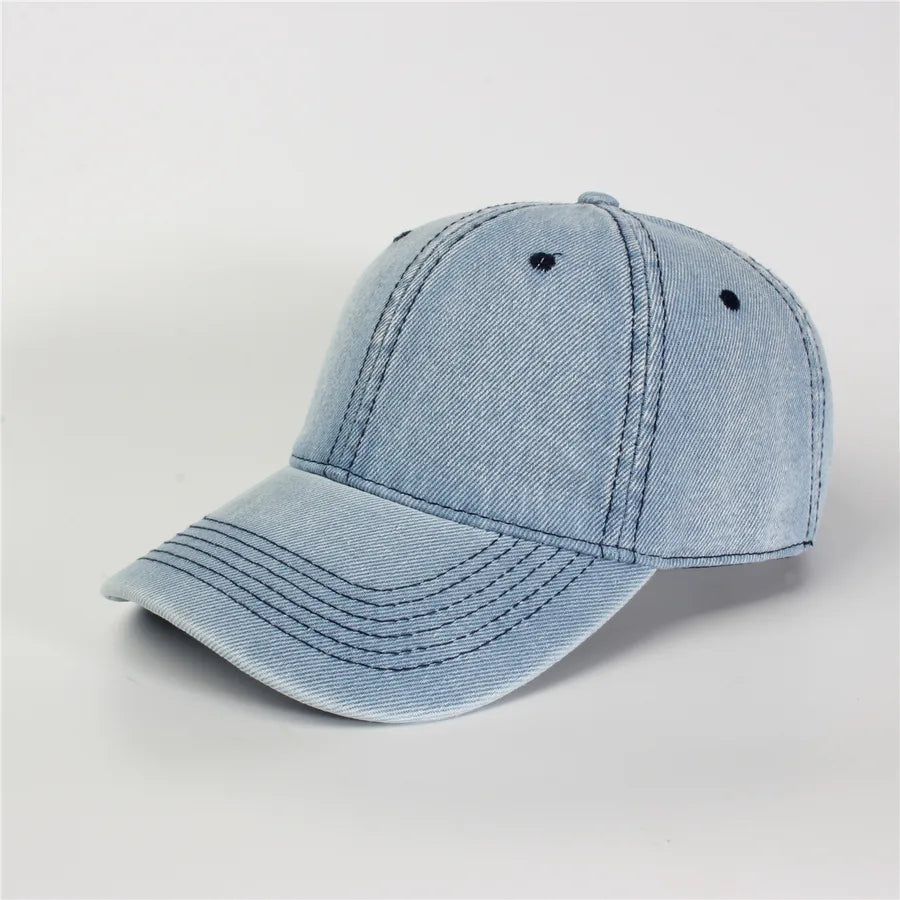 Retro New Style Denim Fishing Cap Women's Harajuku Sun Protection Bucket Hat Cuffed Tear Design Casual Versatile Streetwear