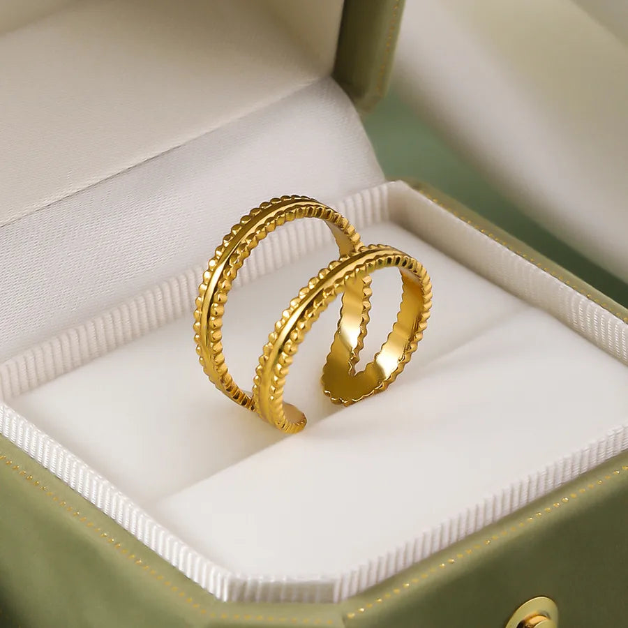 Wholesale Jewelry IG Style Elegant Retro Geometric Leaf Heart Shape 304 Stainless Steel Plating Open Rings