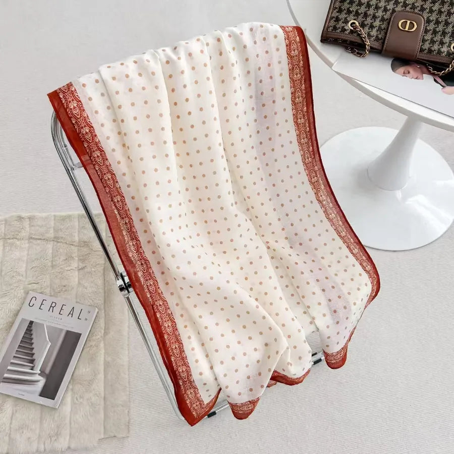 women's fashion star heart shape cotton and linen printing cotton linen scarves