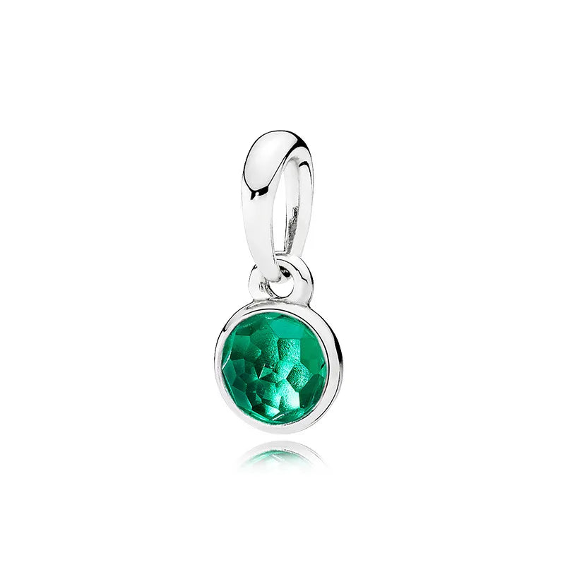 New Hot-Selling Monthly Pendant Water Drop 925 Silver Pendant April Birthstone Garnet Rose Quartz Necklace Women's Jewelry