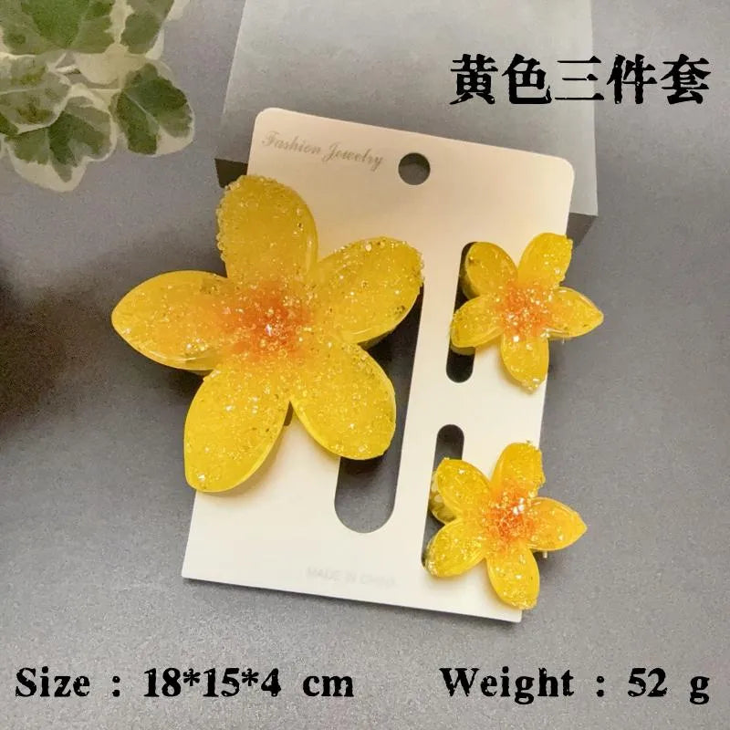 Elegant Classic Style Women's Flower Resin Hair Claws