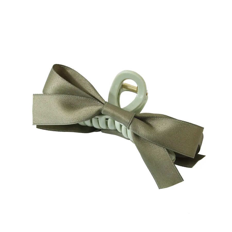 Women's Sweet Solid Color Bow Knot Cloth Handmade Hair Clip
