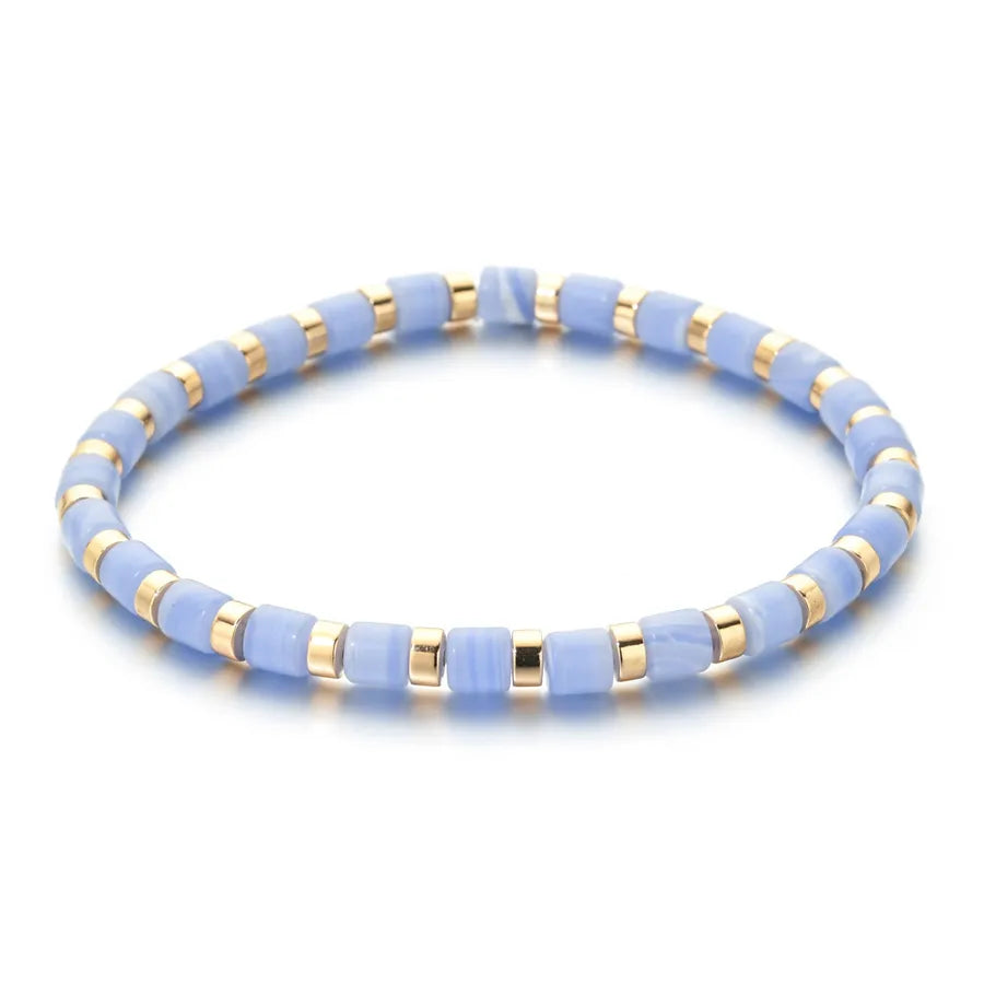Ethnic Style Geometric natural stone Agate Beaded Chain Bracelets In Bulk