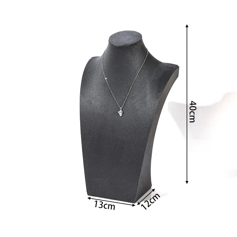 Velvet Necklace Display Stand Counter Top Jewelry Model Holder H-Shape Composite Paperboard And Velvet High-End Feel Stitching